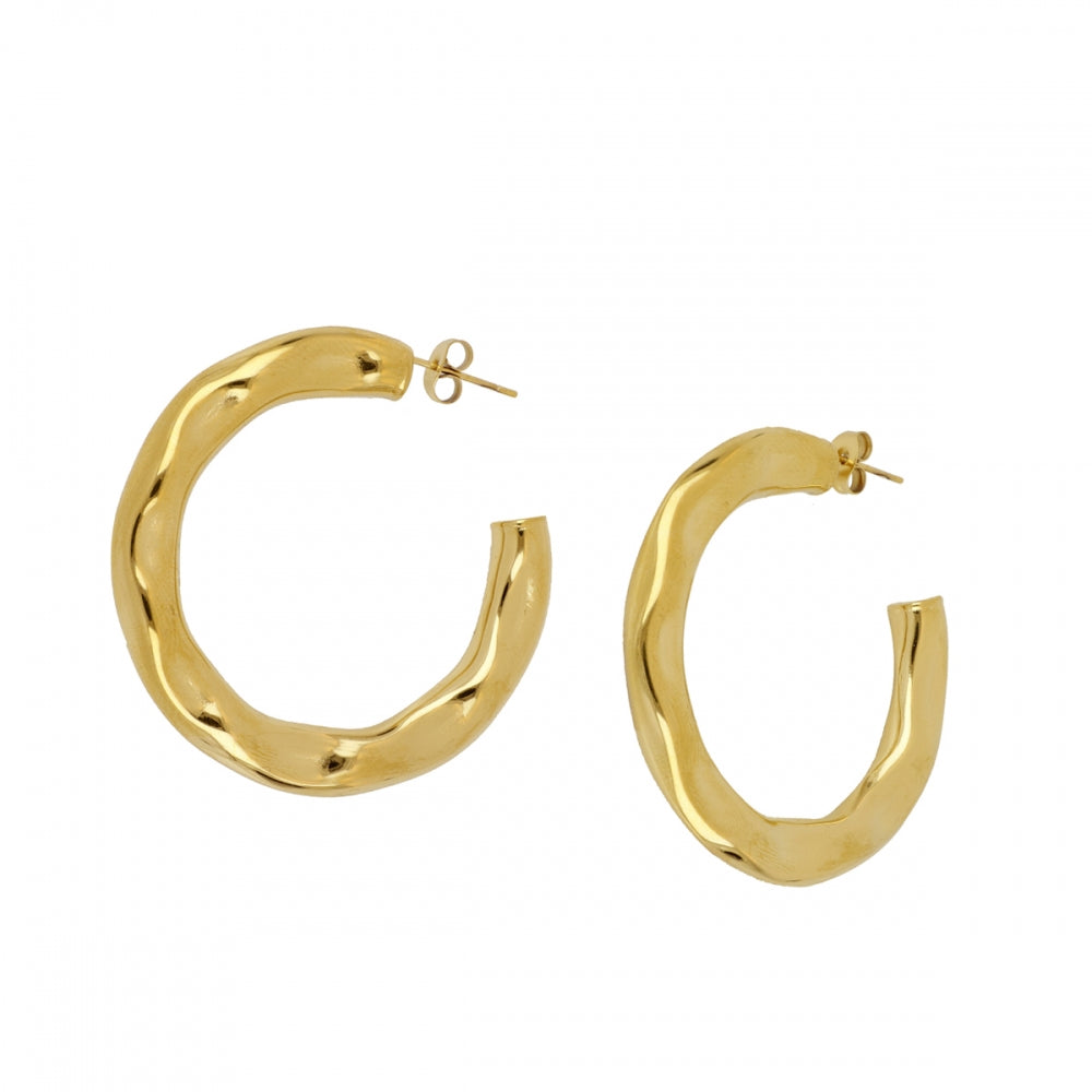 Wave L Gold Earrings