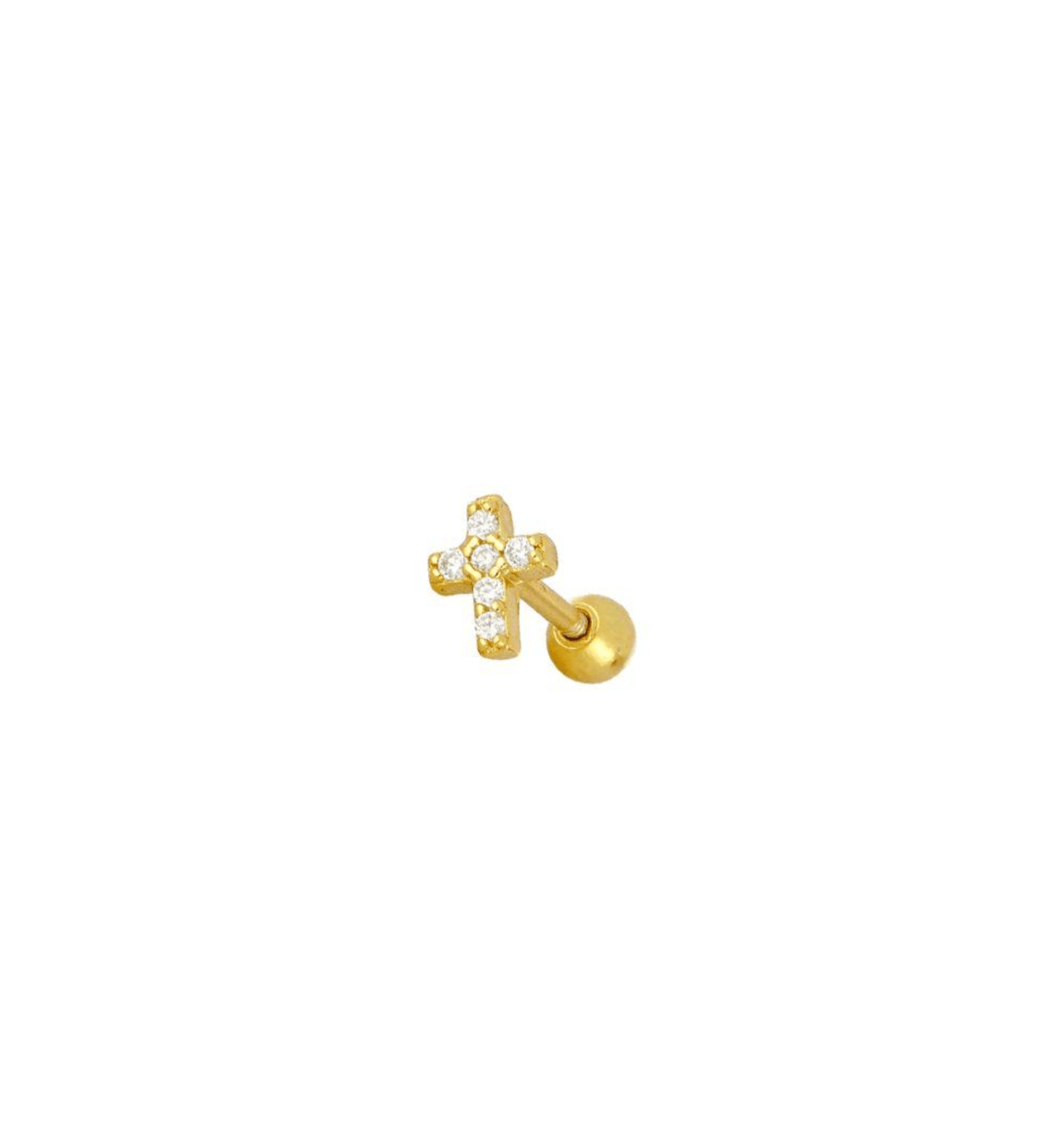 Brille Cross Gold Piercing 