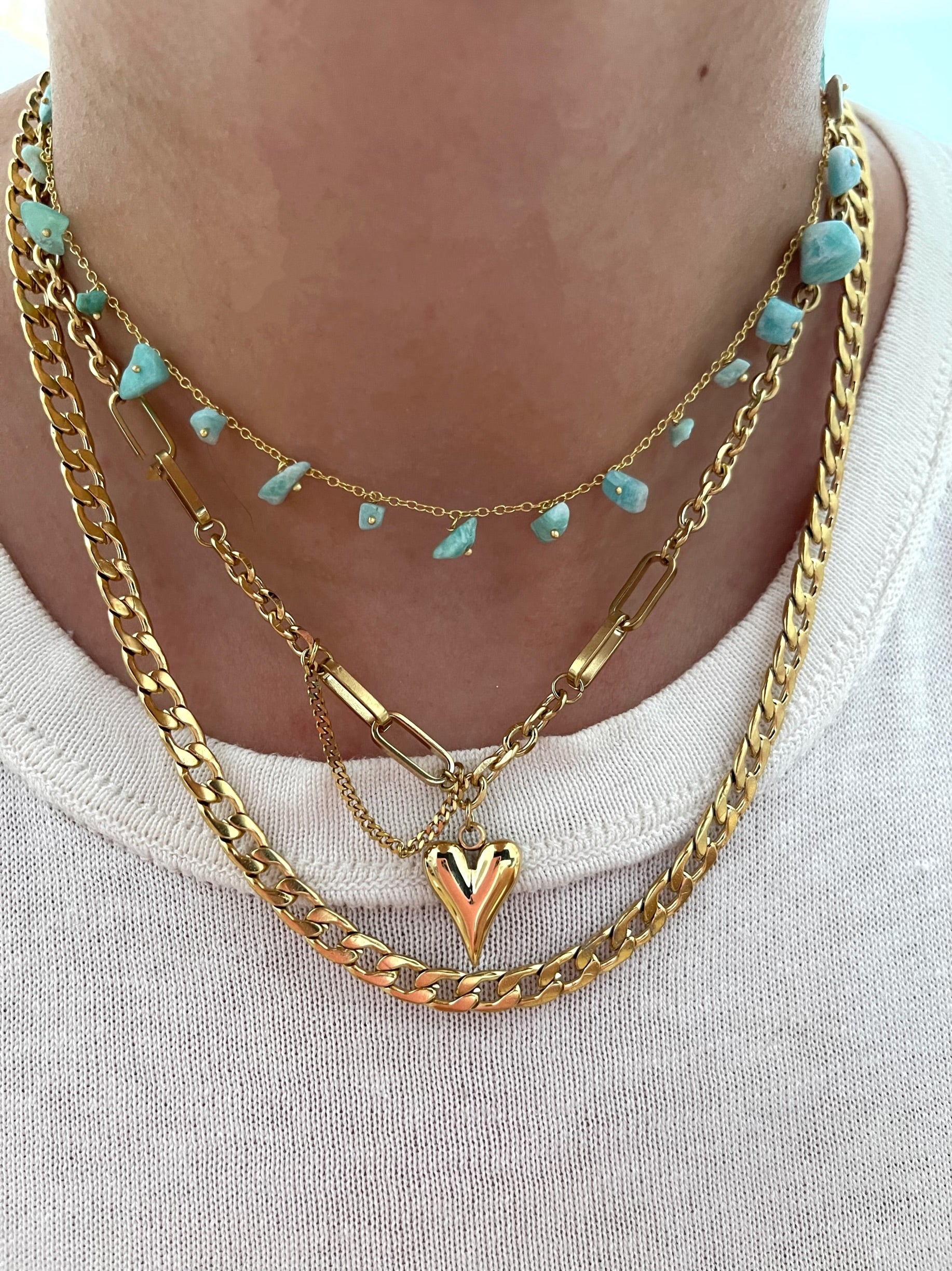 Mía Aqua Gold Necklace