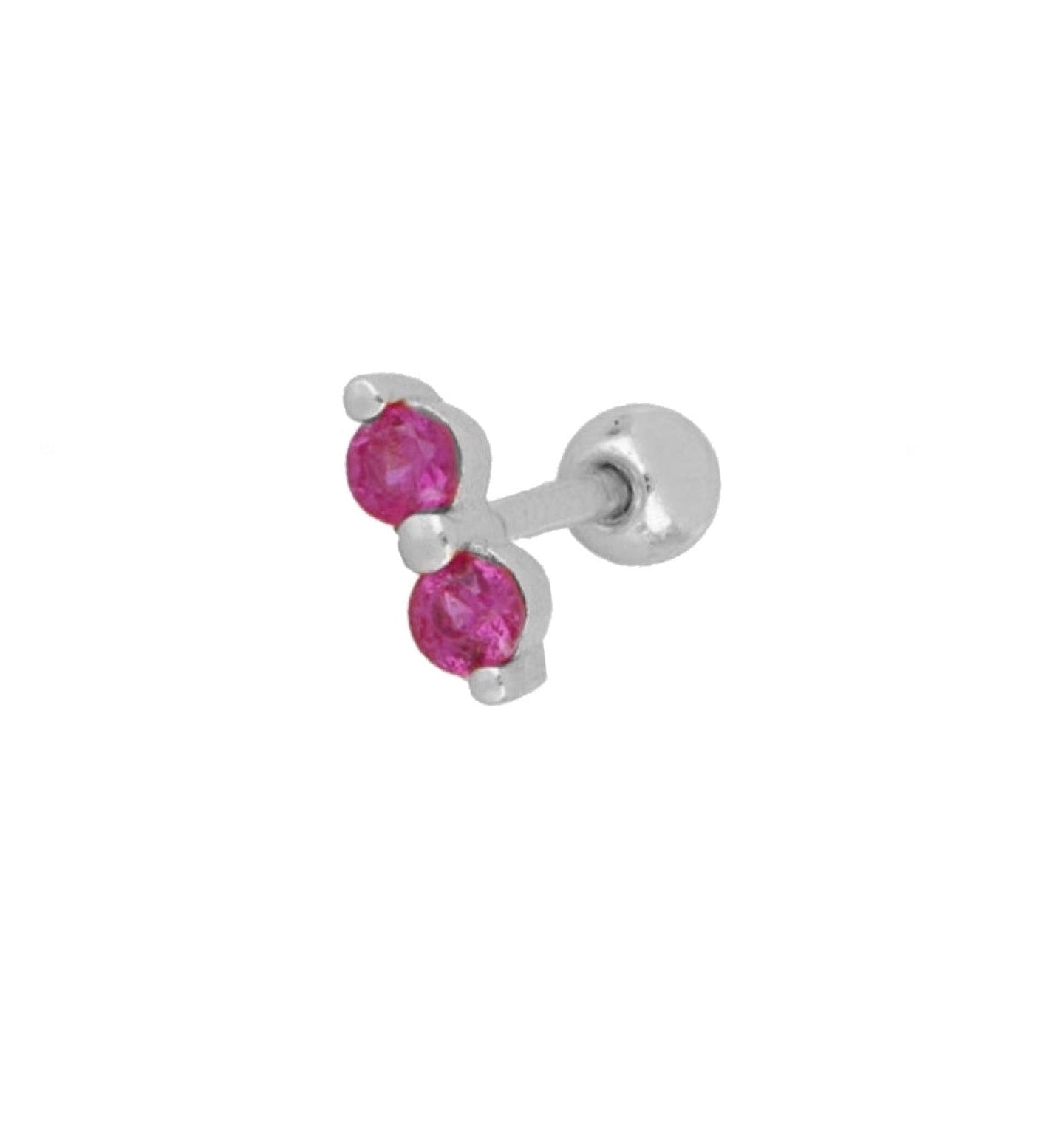 Piercing Basset Pink Silver