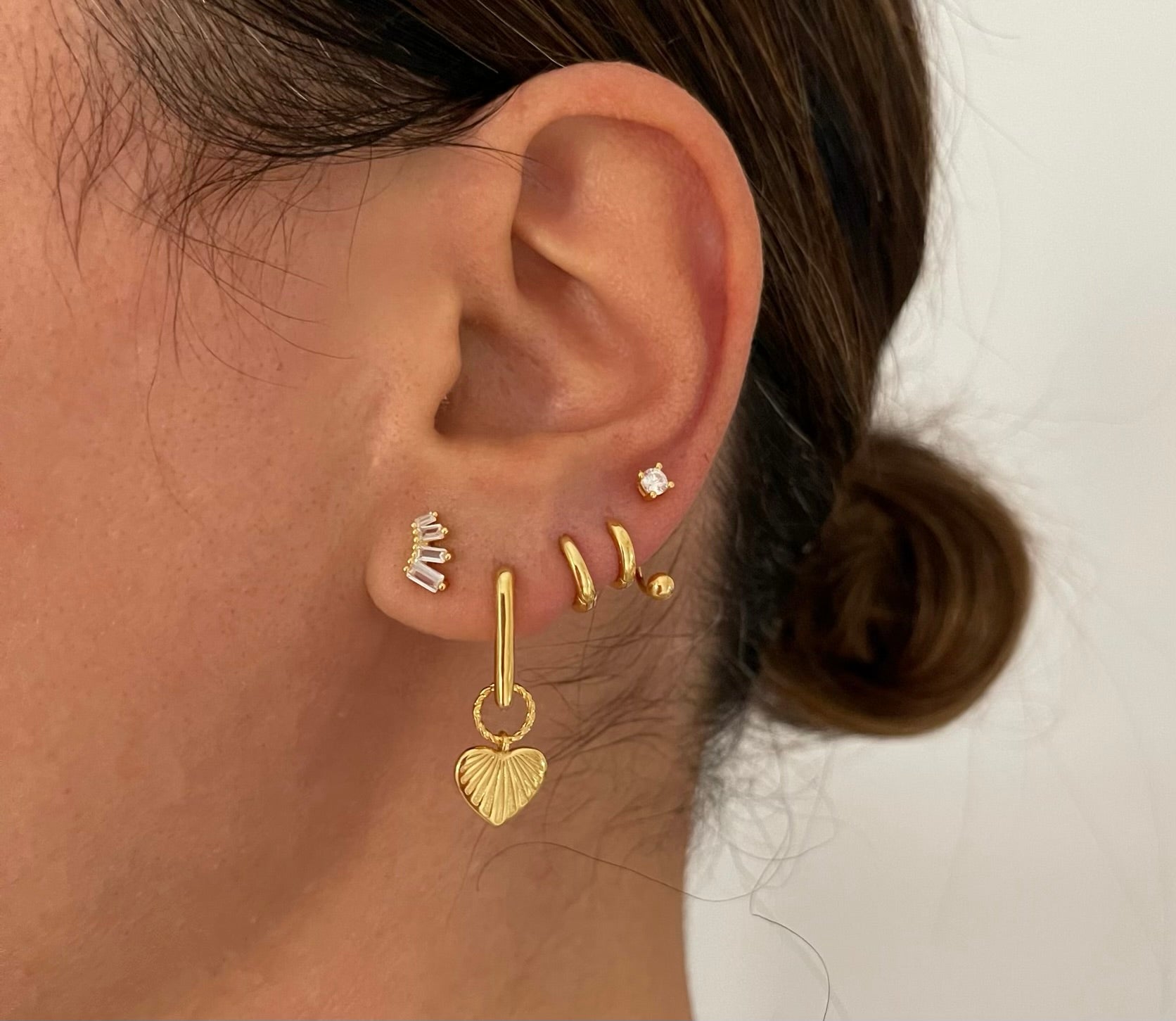 Super Tiny Croix Gold Earrings