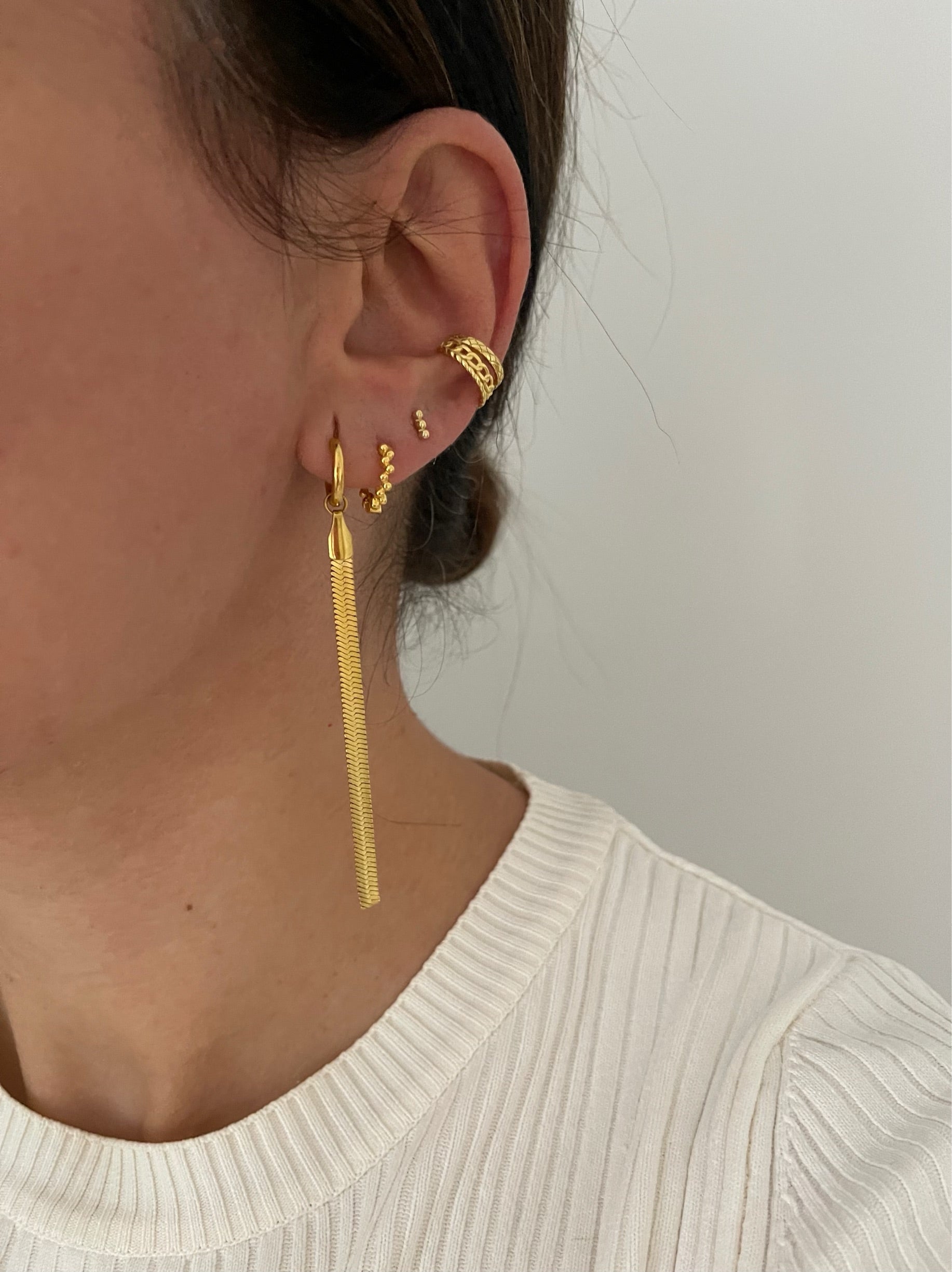 Mini Points Gold Earrings