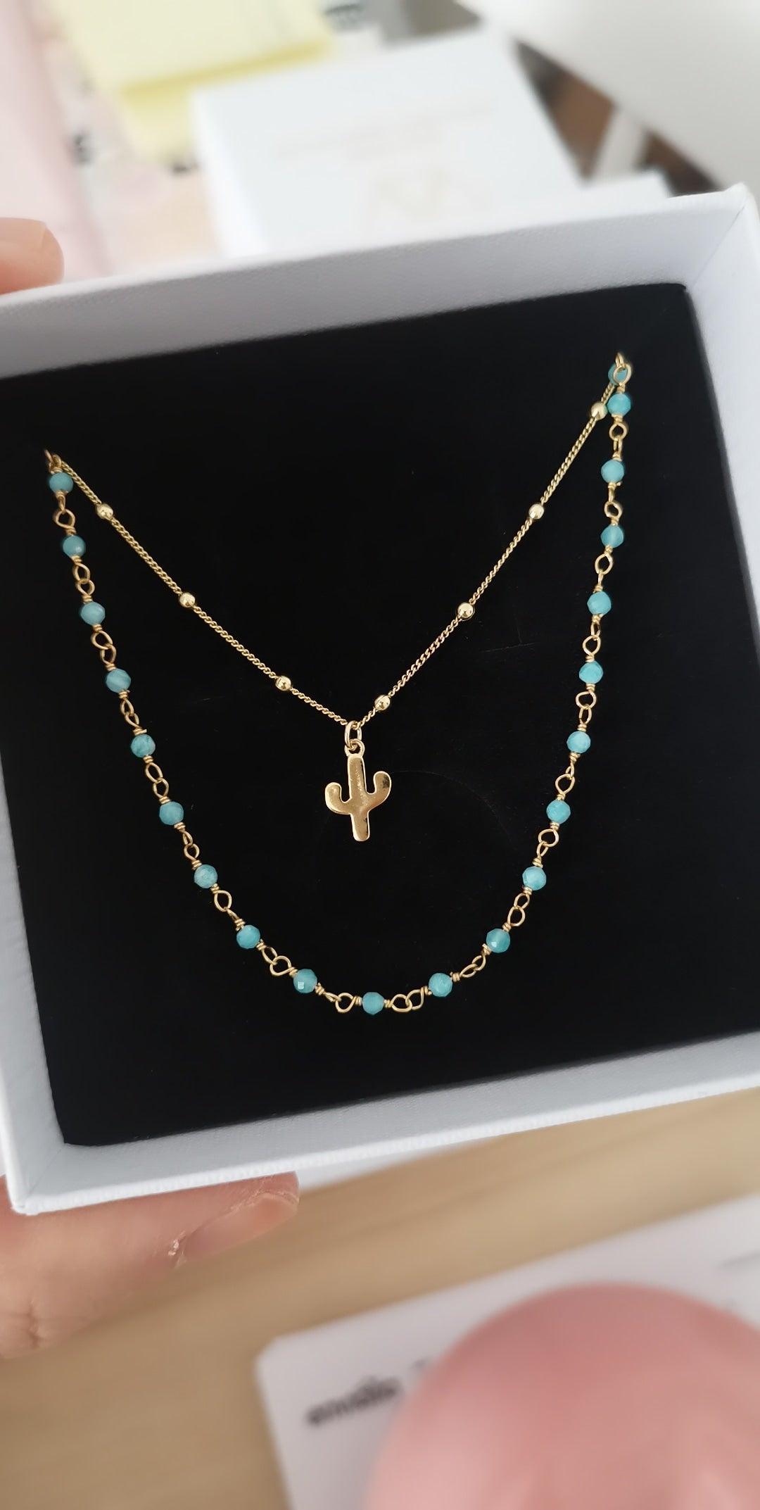 Amazonite Gold Necklace