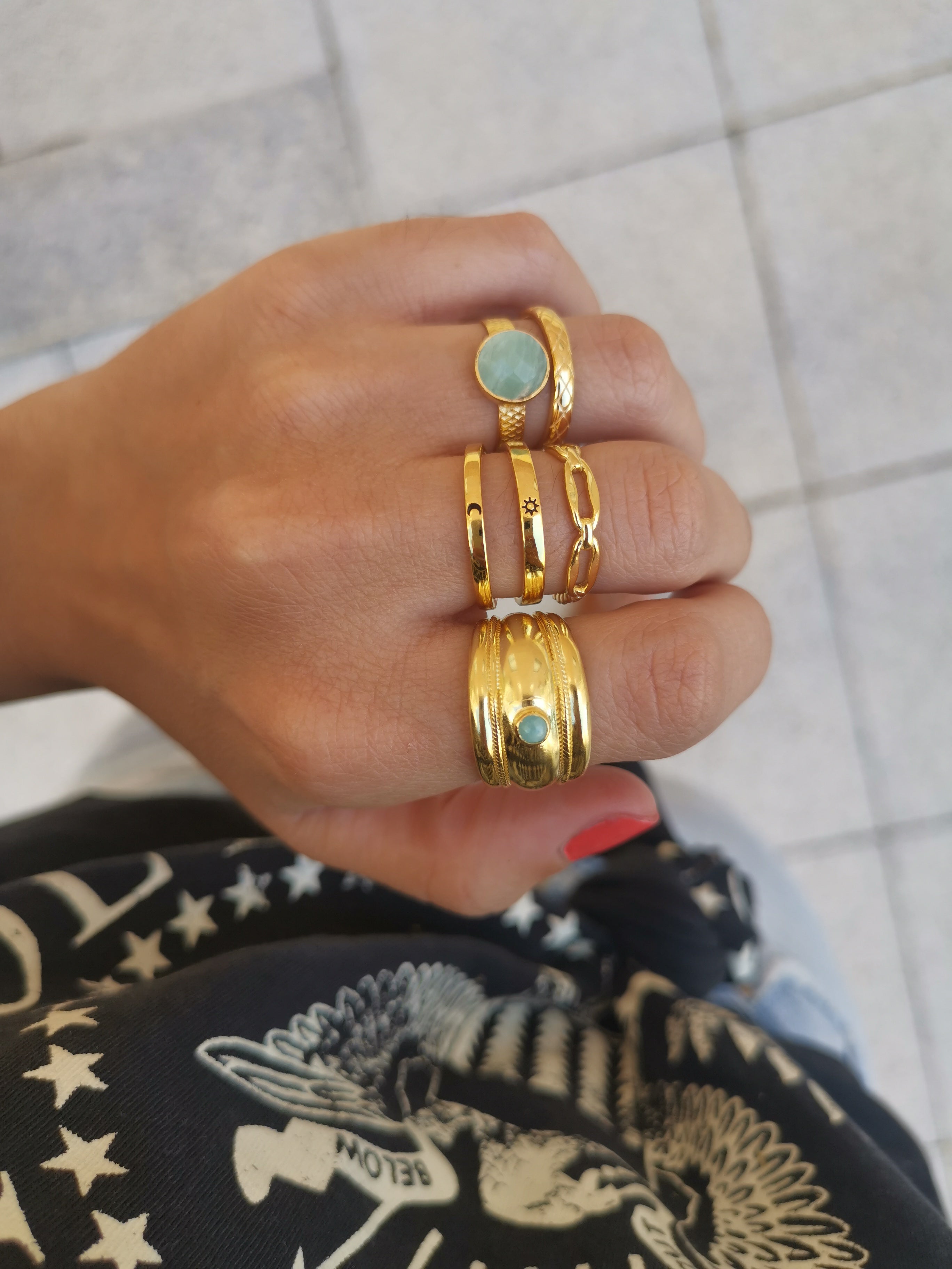 Anillo Julie Turquesa Gold