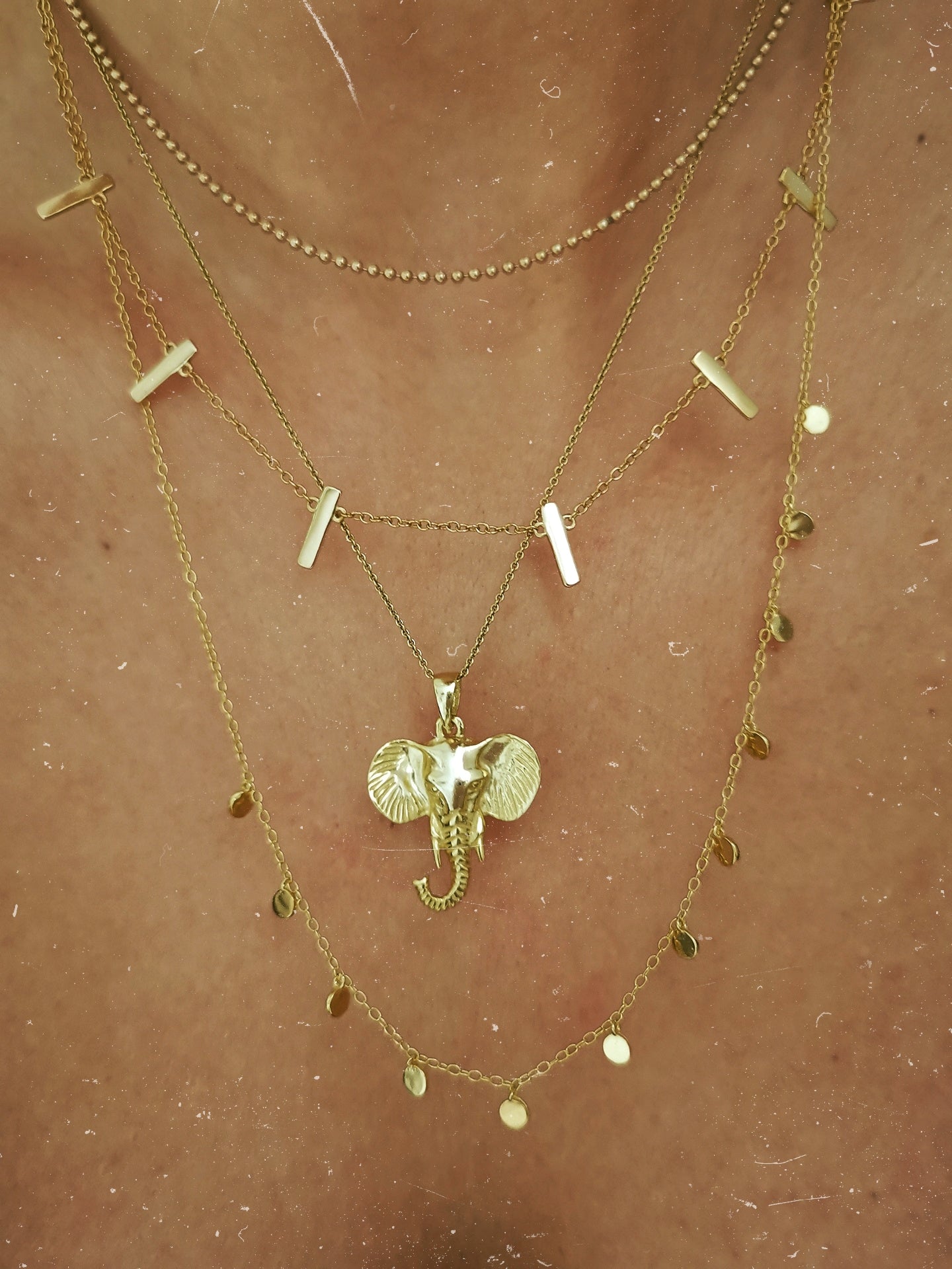 Big Elephant Gold Necklace