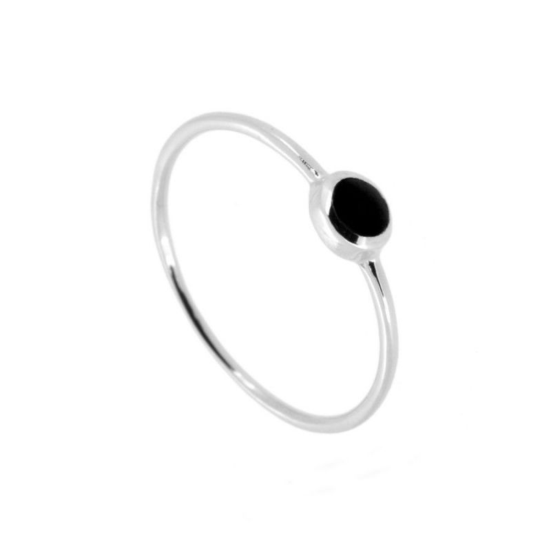 Serenity Black Silver Ring