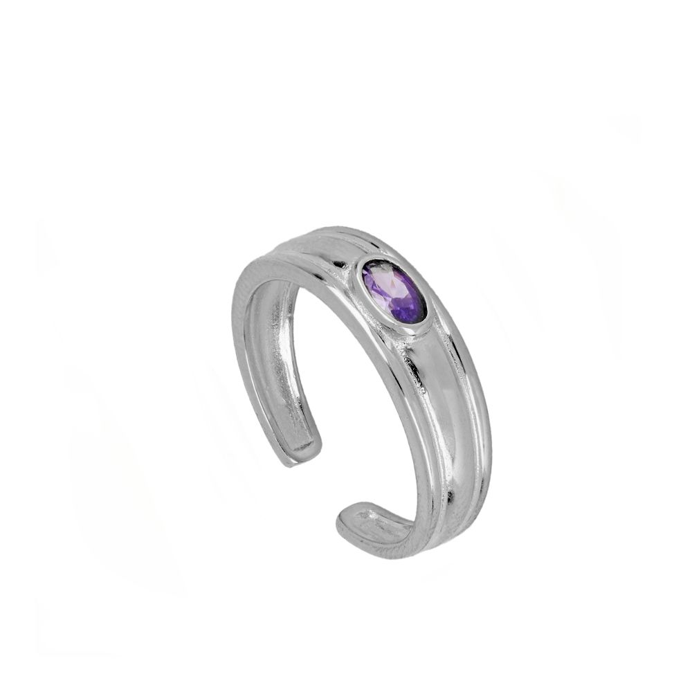 Seville Violet Silver Ring