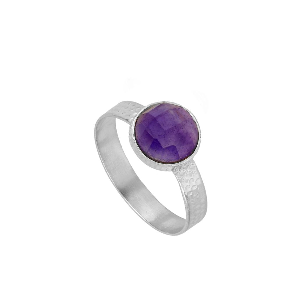 Julie Violet Silver Ring