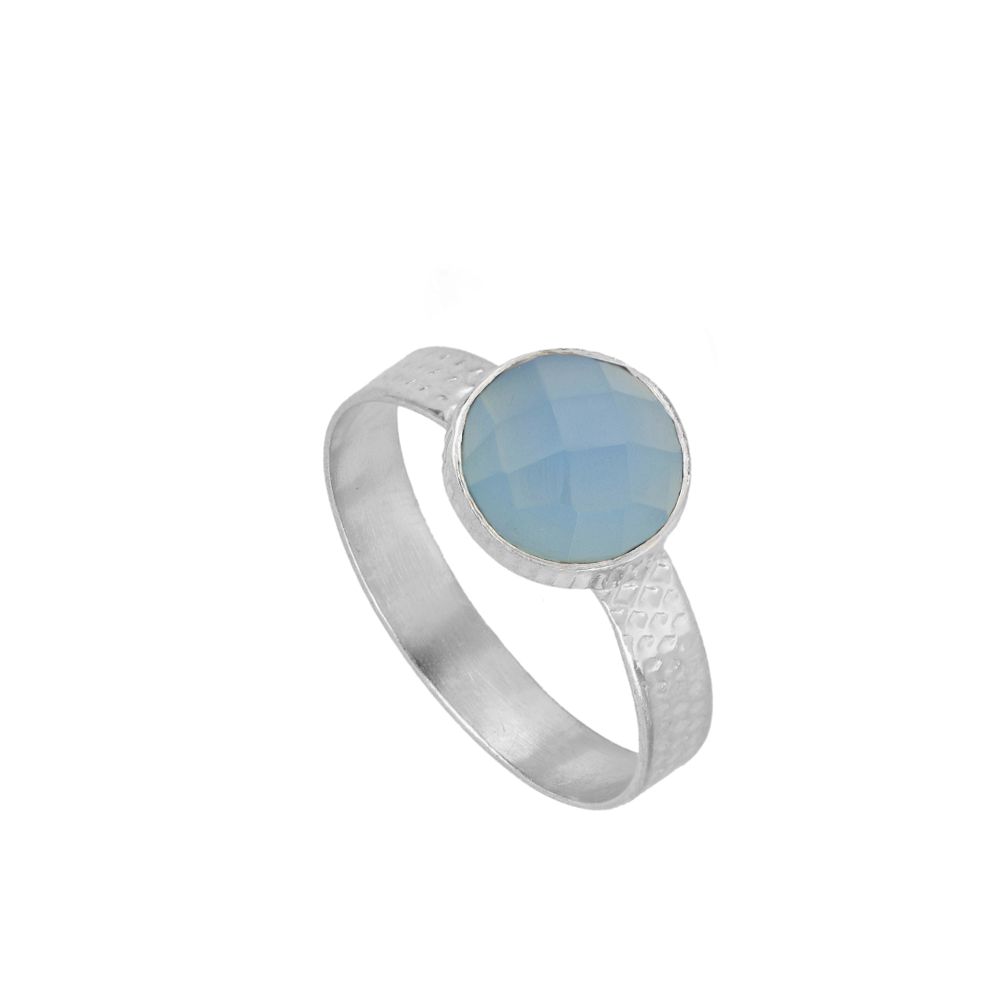 Julie Blue Silver Ring