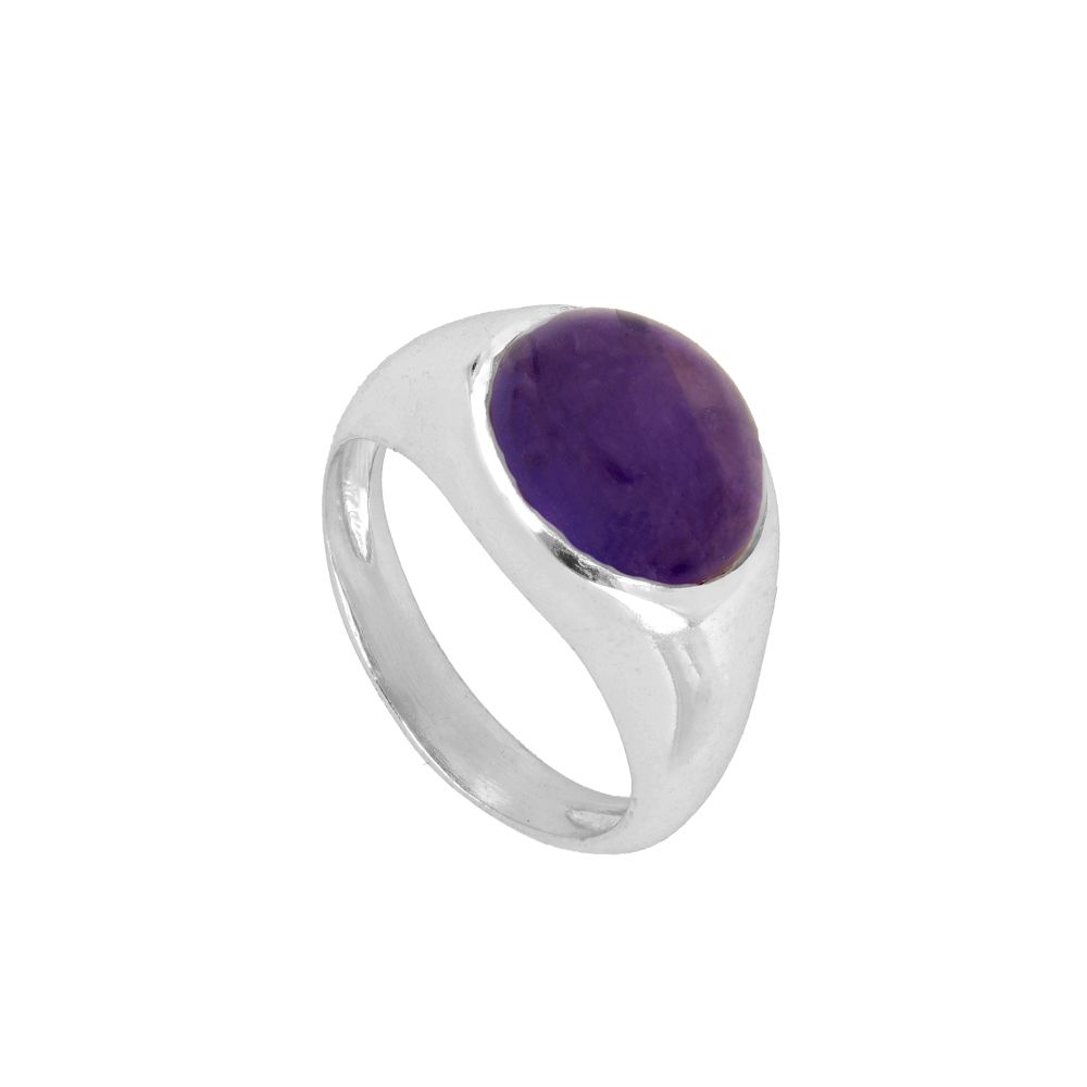 Fancy Violet Silver Ring