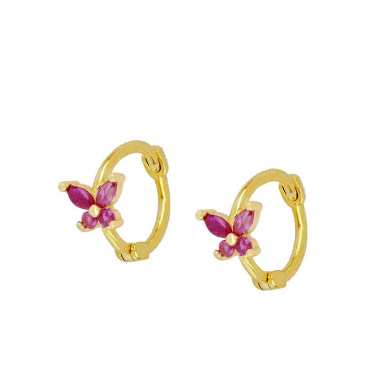 Shine Butterfly Gold Hoop Earrings