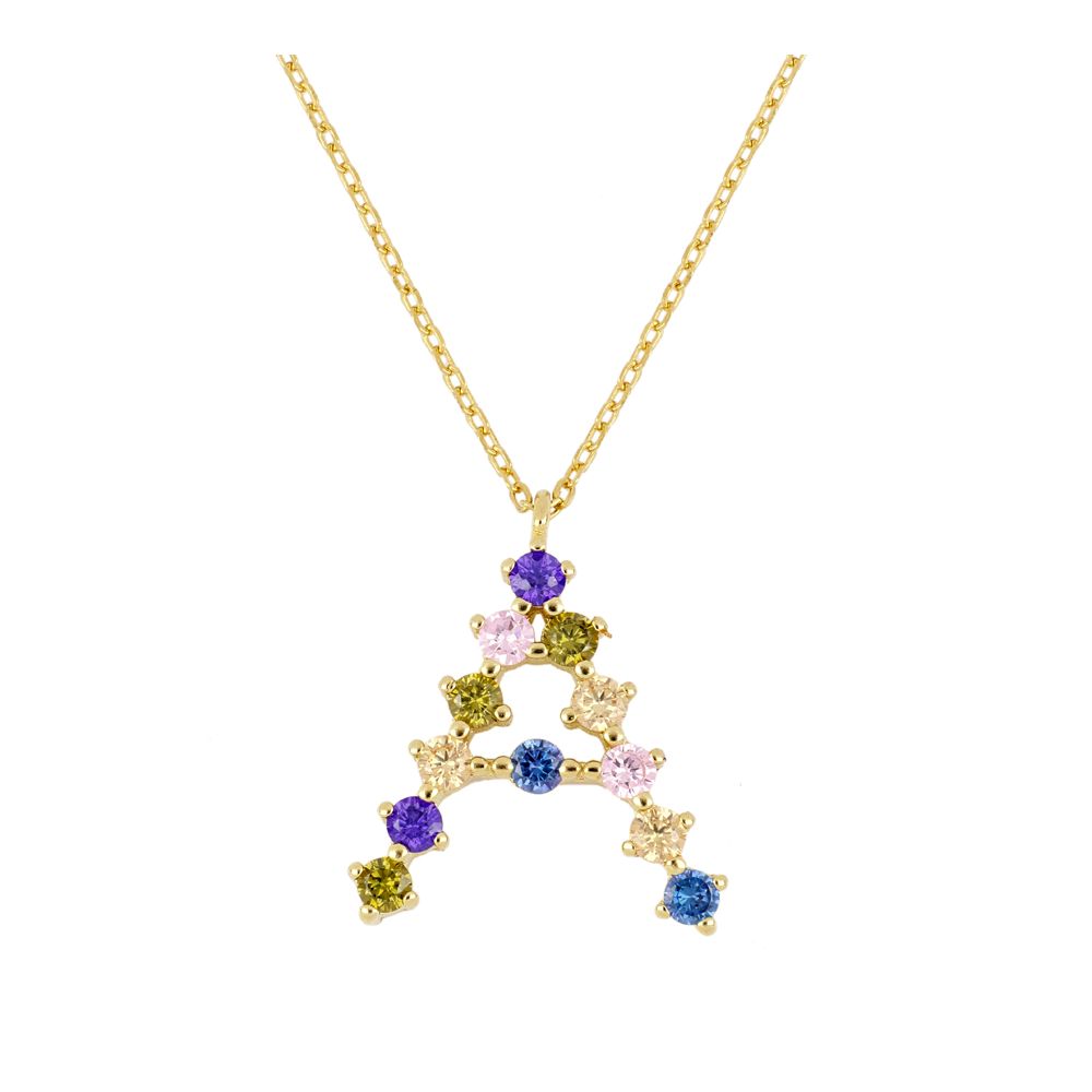 Color Letter Gold Necklace