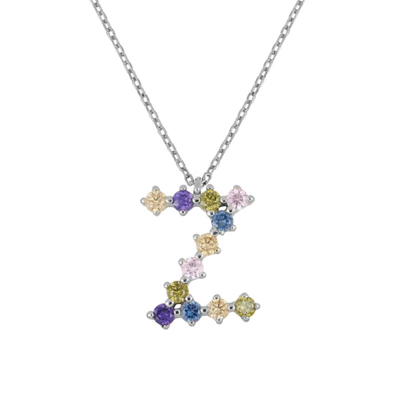 Color Letter Silver Necklace