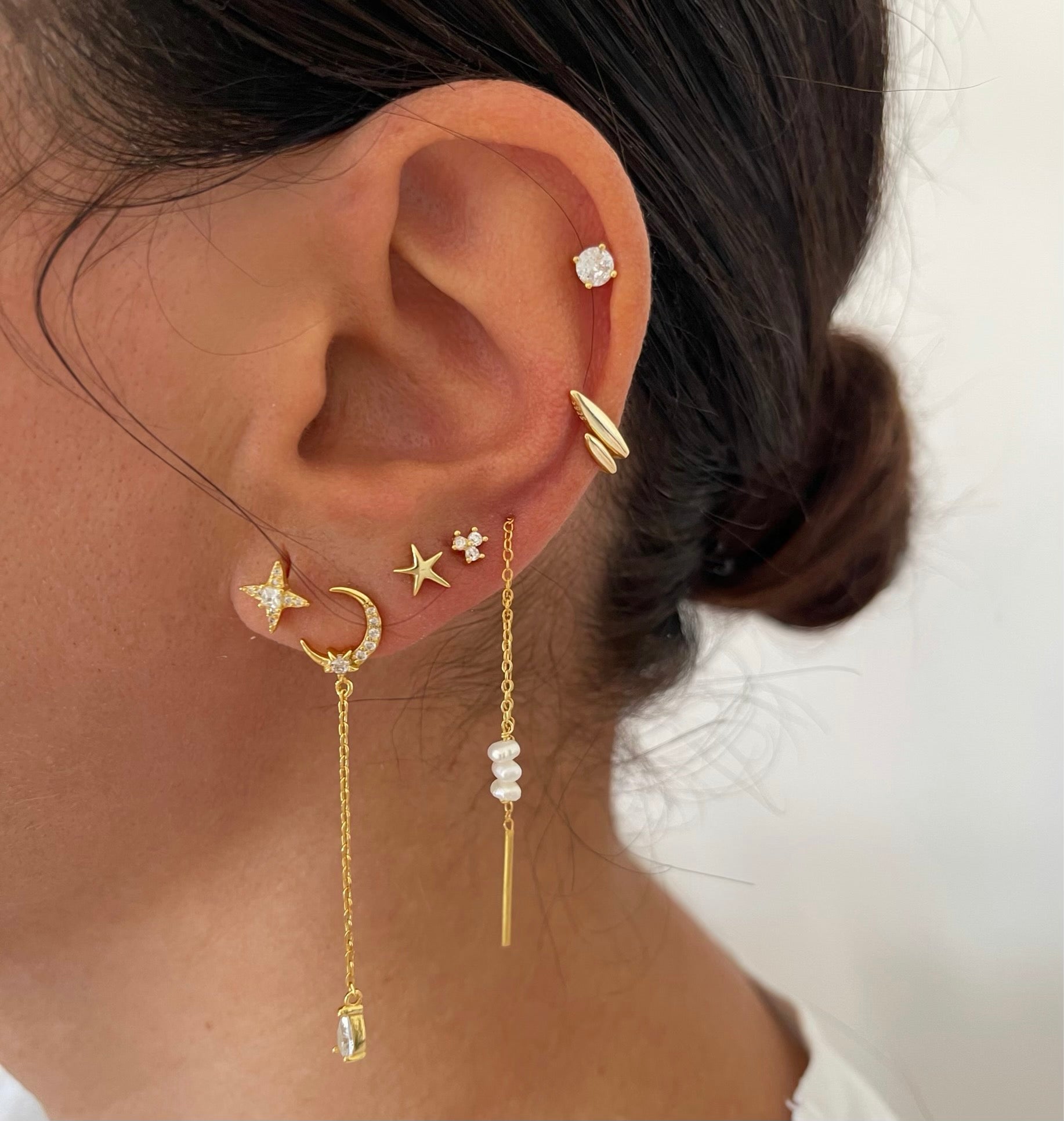 Moon Sandy Gold Earrings