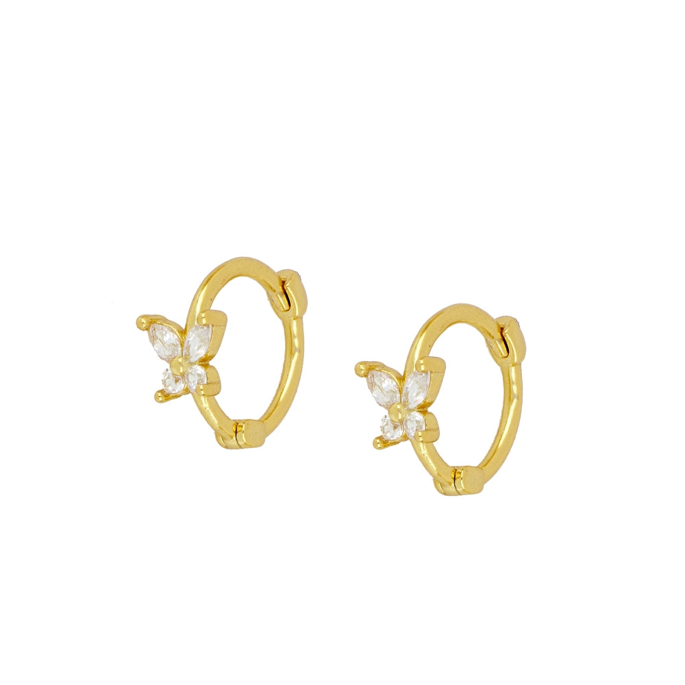 Shine Butterfly Gold Hoop Earrings