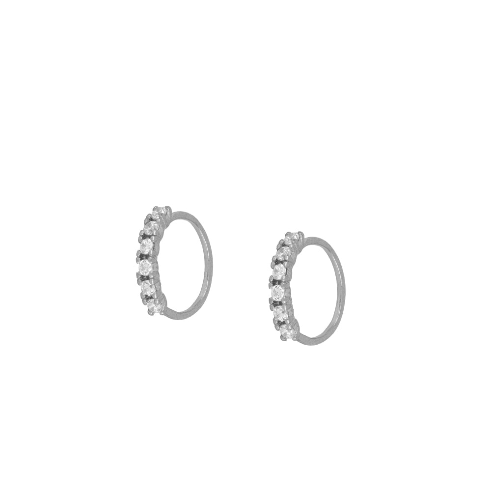 Bani White Silver Earrings