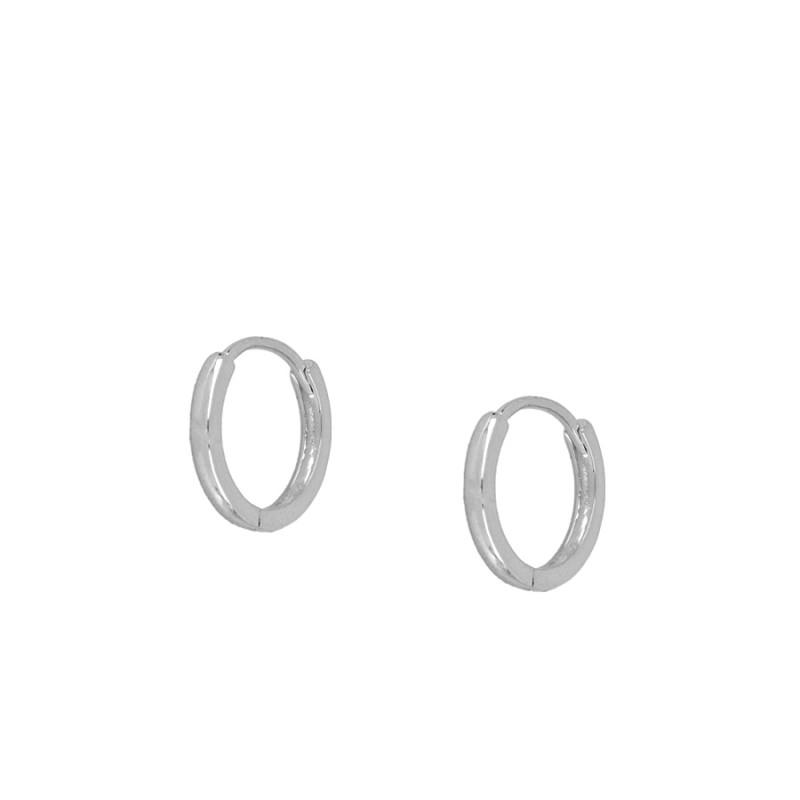 Mini Croix Silver Hoop Earrings