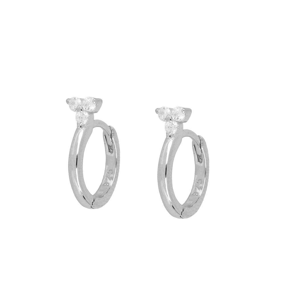 Fiorella Silver Hoop Earrings