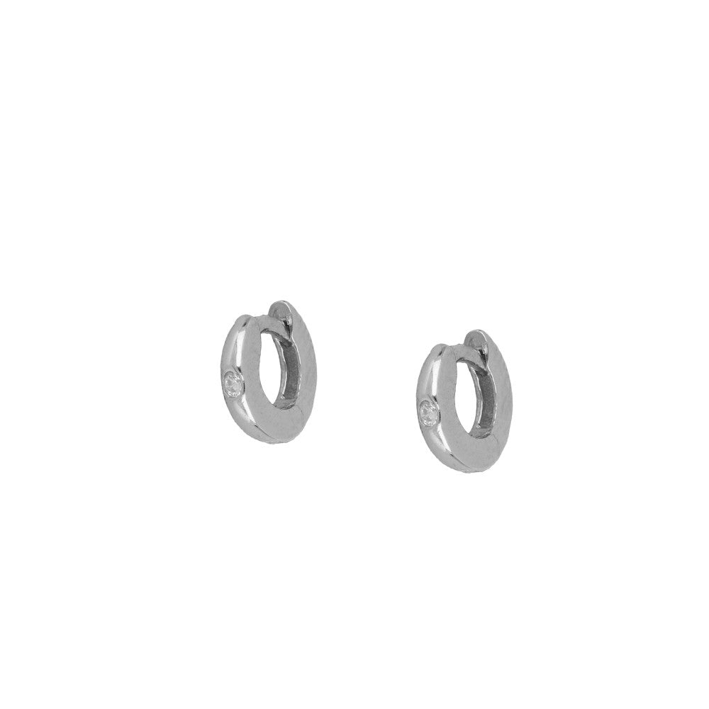 Mini Hoop Silver Earrings