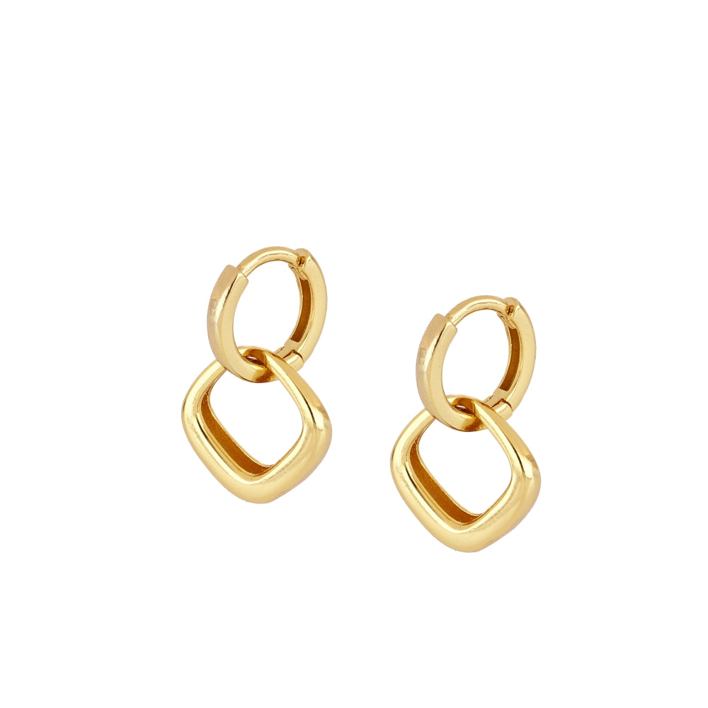 Double Hoop Gold Earrings