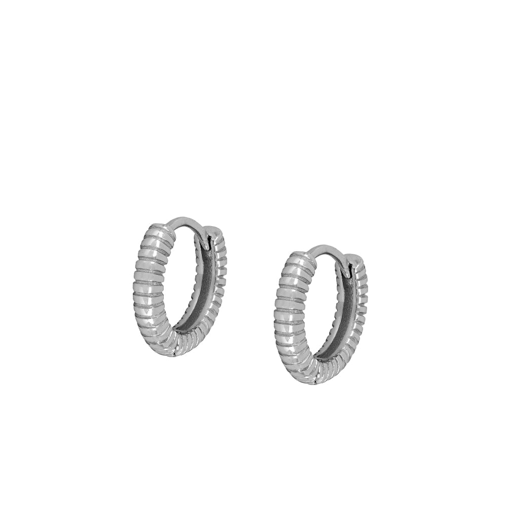 Amy Silver Hoop Earrings