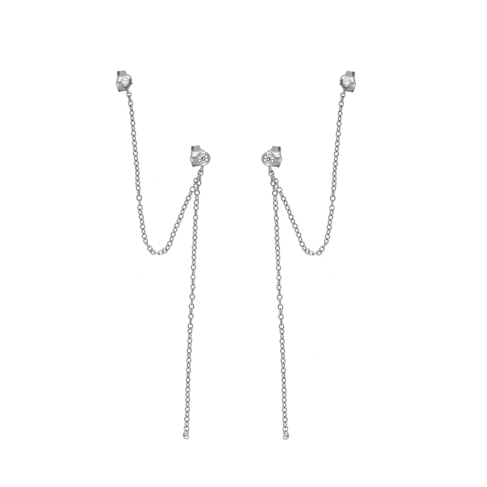 Long Dira Silver Earrings