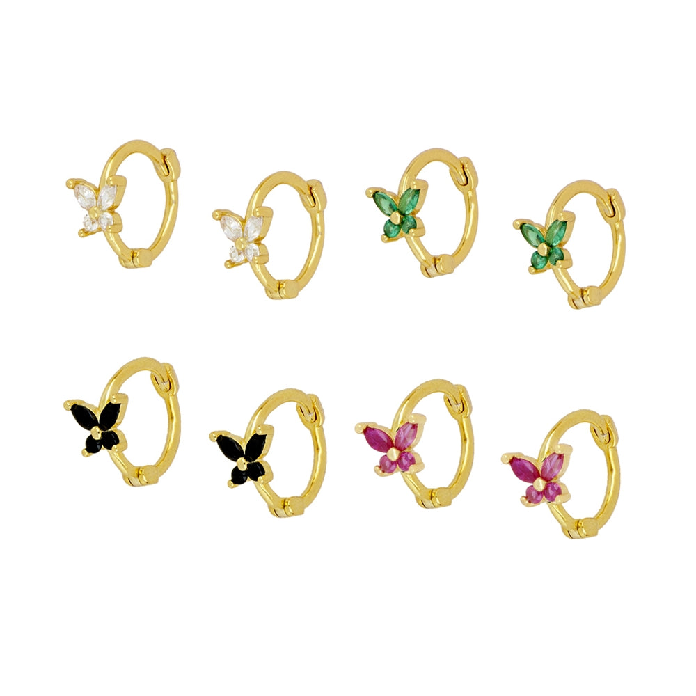 Shine Butterfly Gold Hoop Earrings