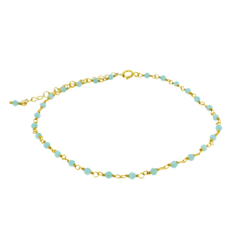 Acquamarine Gold Anklet