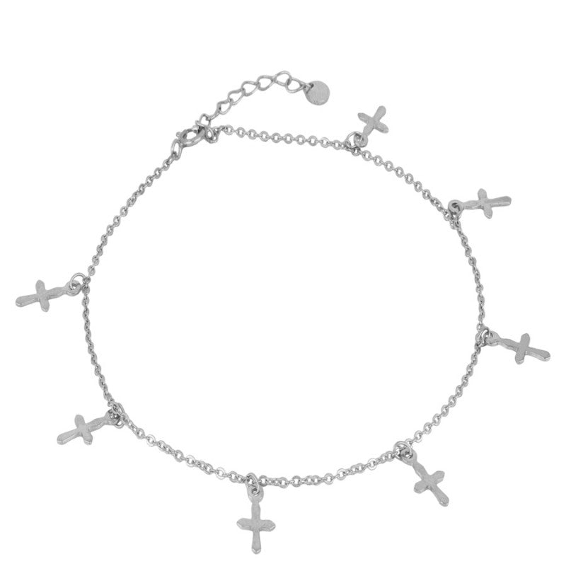 Cross Silver Anklet