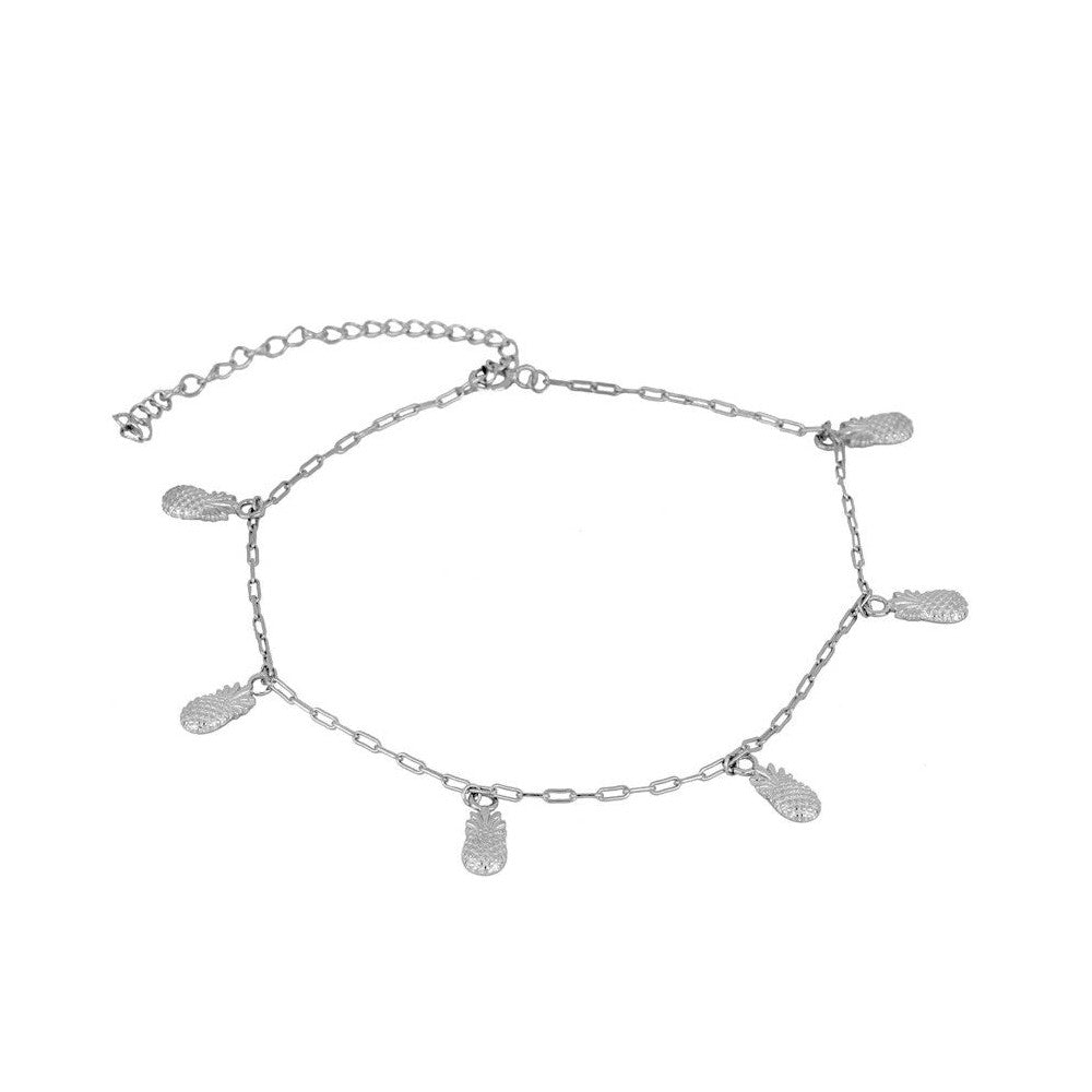 Pineapple Silver Anklet