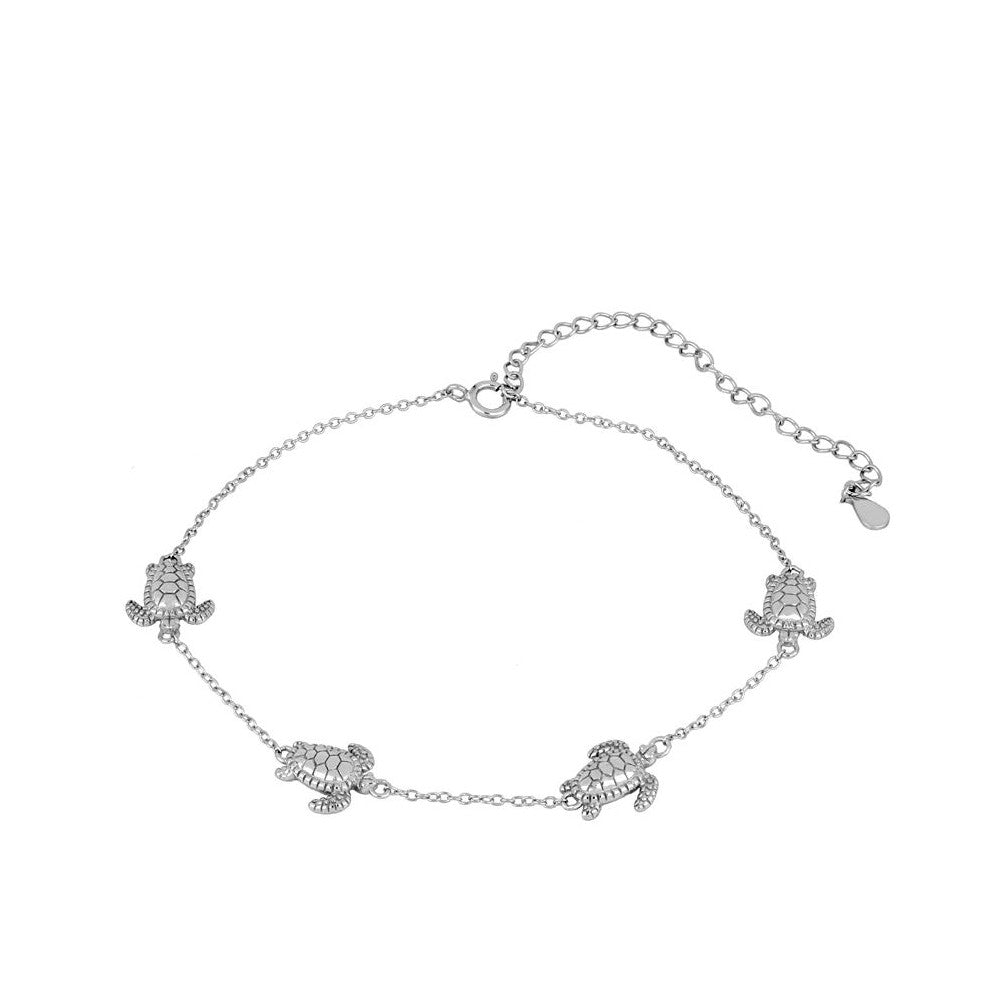 Turtle Silver Anklet